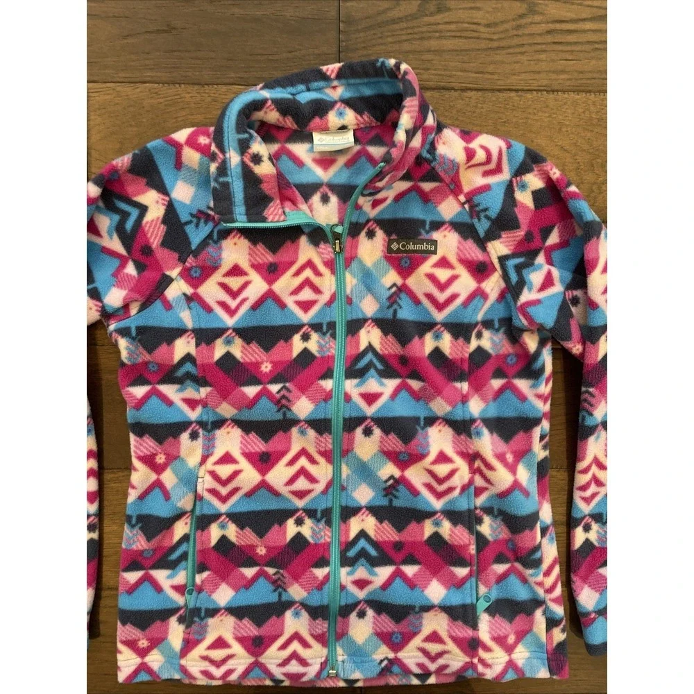 Girls Columbia West Bend Printed Fleece Jacket Size Large 14/16‎
